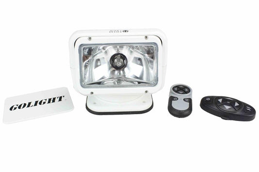65W Golight Radioray Motorized Halogen Spotlight, 225,000 Candela, (1) Wireless Handheld Remote, (1) Wireless Dash Remote, White