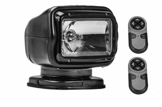 65W Golight Radioray Motorized Halogen Spotlight, 225,000 Candela, (2) Wireless Handheld Remote, Black