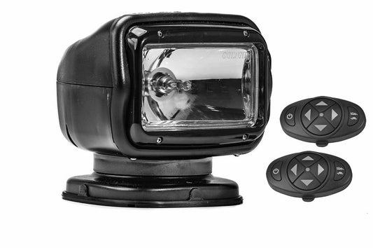 65W Golight Radioray Motorized Halogen Spotlight, 225,000 Candela, (2) Wireless Dash Remote, Black