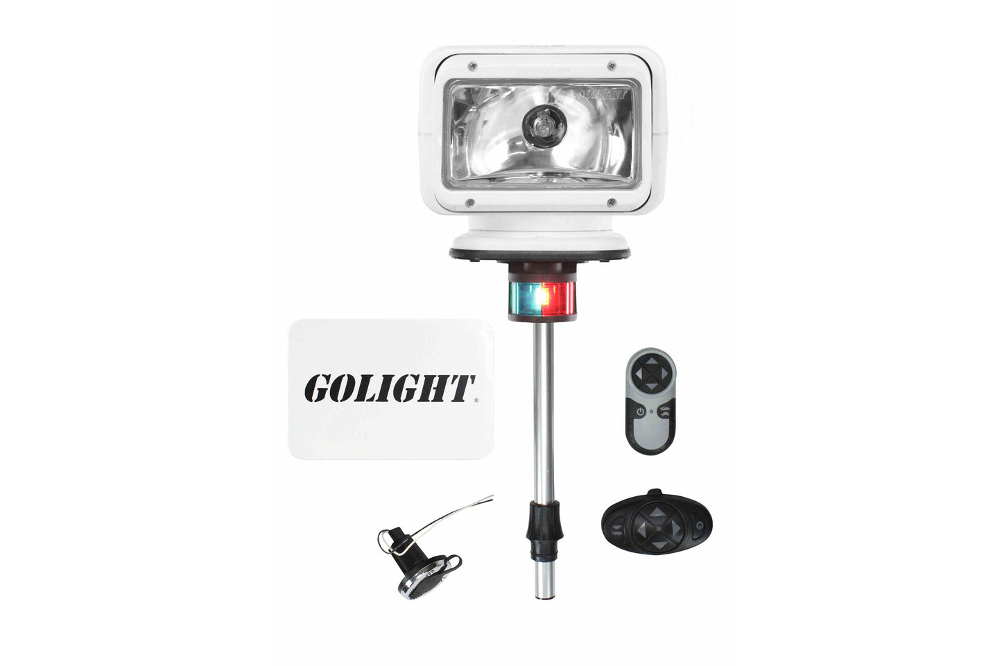 Larson Golight GL-2100-18-E Remote Control Spotlight with 18 Inch Post Mount - Perko Socket
