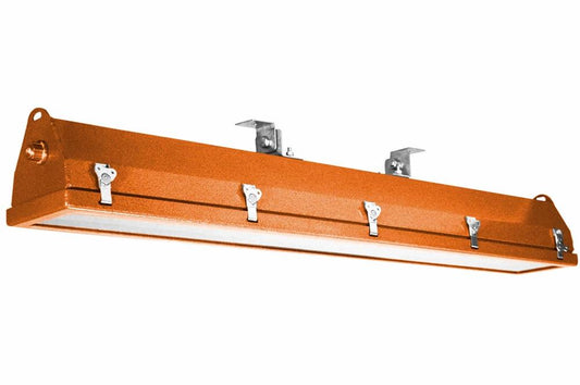 Class 1 Div 2 LED Pivoting Light - 4 Foot 2 Lamp - Offshore LED Rig Light - Meets USCG Specs - Custom Orange