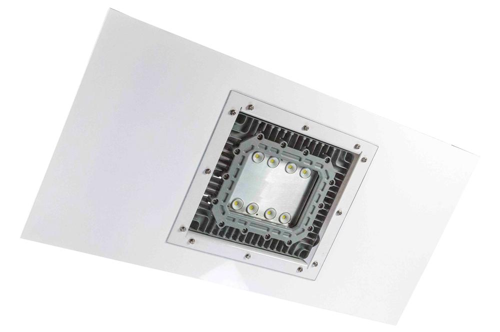 100W Low Profile Explosion Proof LED Light - 2x4 Lay-In Troffer Class 1/2 Div 1/2 Paint Spray Booth - Emergency Battery Backup