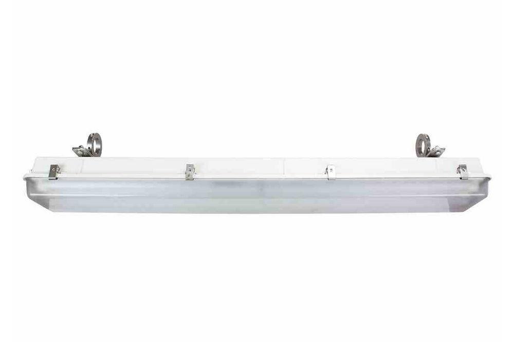 Corrosion Resistant Fluorescent Light Fixture - 2" Pole Mount Brackets - Stainless Steel Hardware