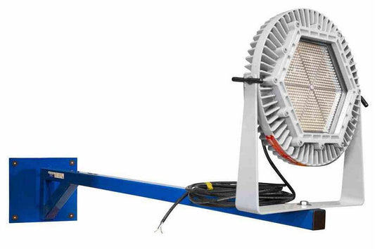 Explosion Proof 150 Watt LED Light Fixture on Stainless Steel Swing Arm w/ Hinge - 16,000 Lumens