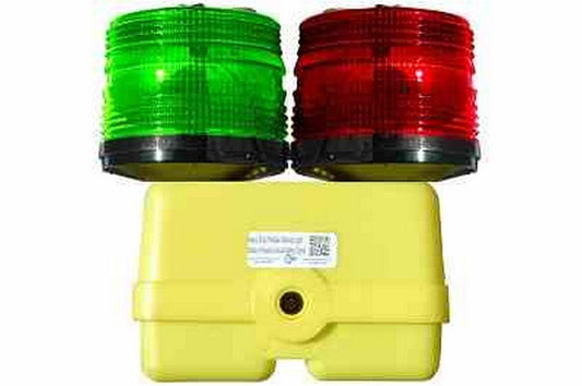 Heavy Duty Emergency Runway Light - Battery Powered - Red / Green Combination - 360° Visibility