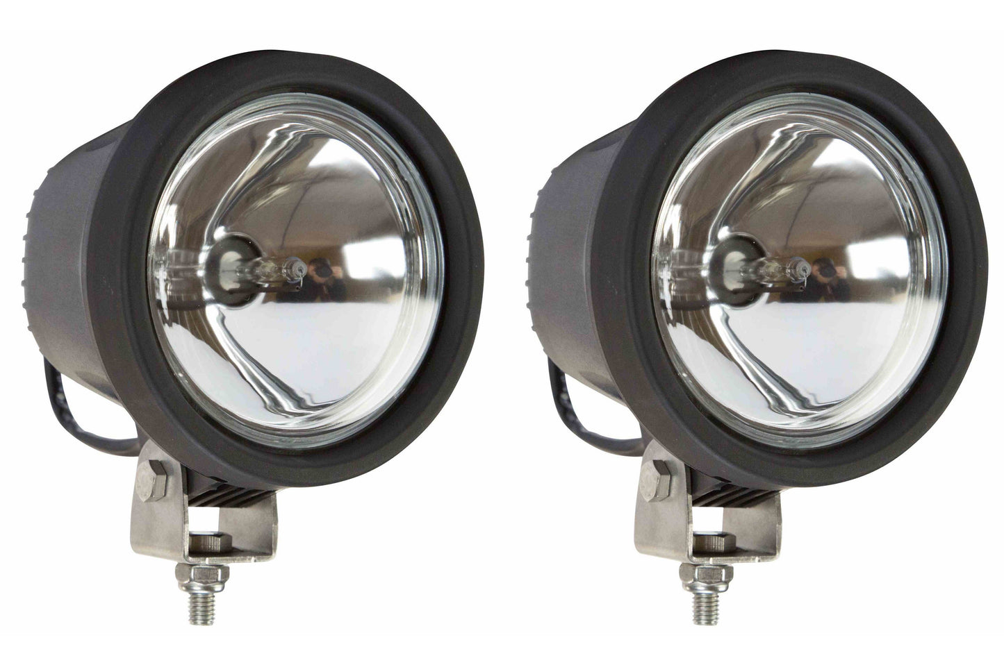 Larson (2) HID Spotlights - EACH: 5.5" OD Round - Stud Mount - 2300' Beam - Nylon Housing - 3200 Lumens
