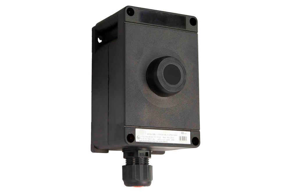 Explosion Proof Push Button, Black, Maintained, ATEX/IECEx, M20 Hub, (2) N/C Contacts