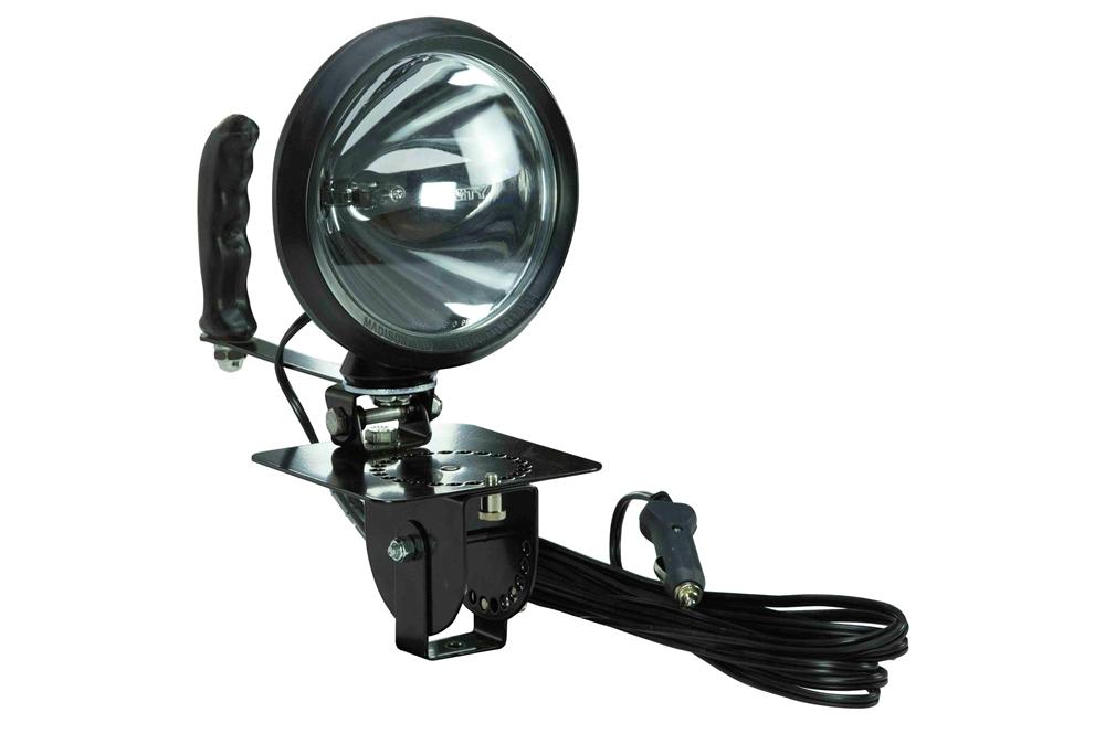 100W Sealed Beam HIR Spotlight - Adjustable Locking Base w/ Handle - 12 Mil Candlepower - 750' Beam