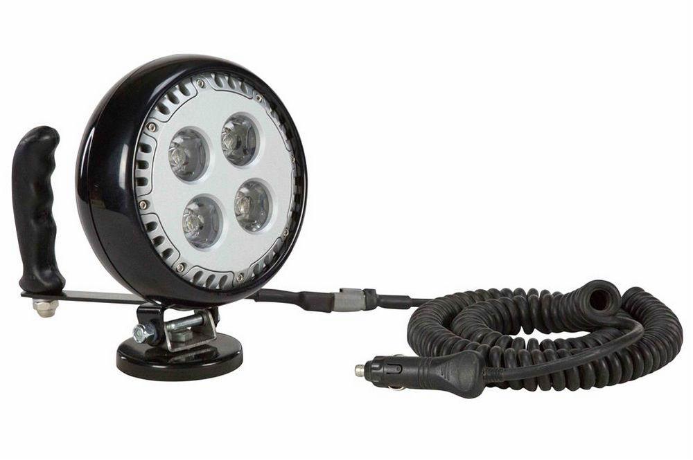 Hand Magnetic LED Spotlight - Adjustable Tilting Base - 4 LEDs - 40 Watts - 3600 Lumen - 9-32VDC