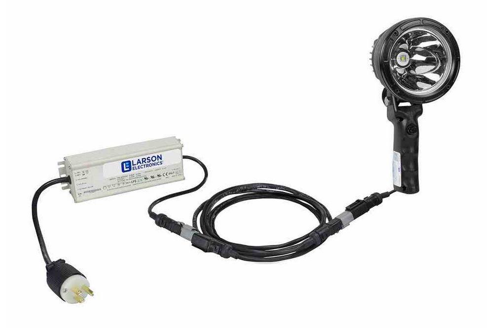 25W Handheld LED Hunting Spotlight - 6 Million Candlepower - 120-277V AC - 1000' Beam - Pistol Grip
