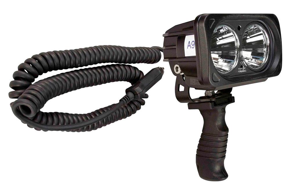 High Intensity 20 Watt LED Handheld Spotlight - 16' Coil Cord with Cigarette Plug