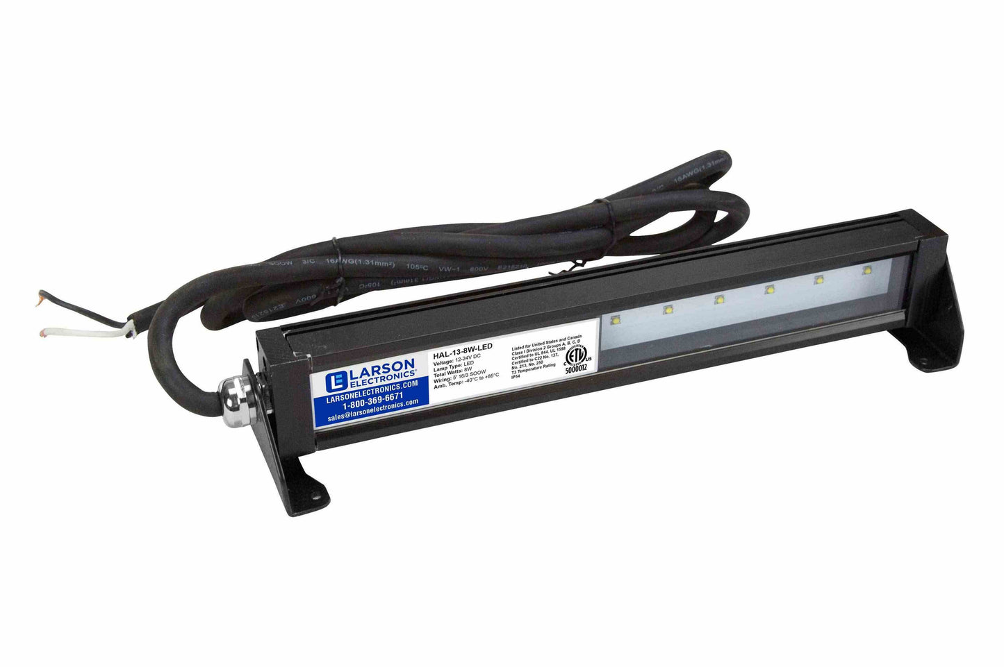 Larson 2W Low Profile Industrial Ultraviolet LED Light - Low Voltage UVC Germicidal Linear Fixture - 13.38" Long
