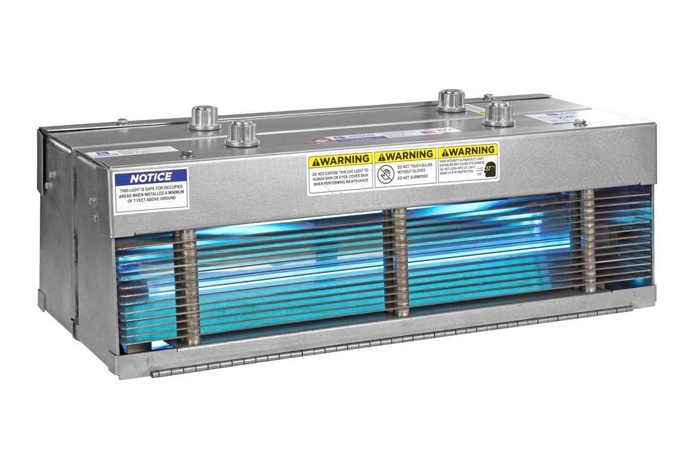 Indirect UV Air Disinfection Dual Lamp Fixture - UV-C - Destroys Airborne Bacteria & Viruses - 24V DC - 15W Total UV Output - Pendant Mount