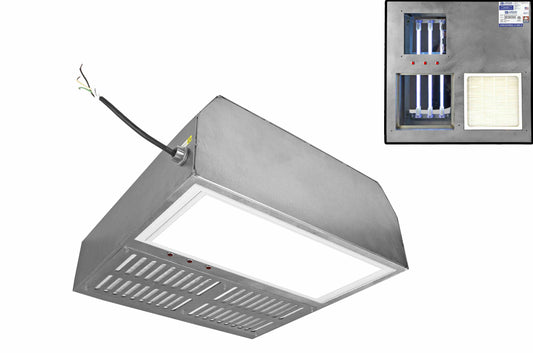 Larson Industrial UV Air Purifier w/ LED Panel Light - 120V - (3) 15W 18" UVC Lamps - 2x2 Troffer Mount - Occupied Areas