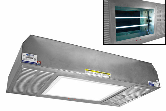 Larson Industrial UV Air Purifier w/ LED Panel Light - 120V - (2) 60W T8 UVC Lamps - 2x4 Troffer Mount - Occupied Areas