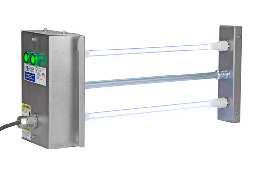 Larson 12" UV Air Duct Disinfection 2-Lamp Fixture - UV-C - Destroys Airborne Bacteria & Viruses - 120V - 7.2W Total UV Output - Air Duct Mount