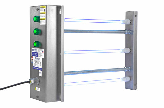 Larson 12" UV Air Duct Disinfection 3-Lamp Fixture - UV-C - Destroys Airborne Bacteria & Viruses - 120V - 10.8W Total UV Output