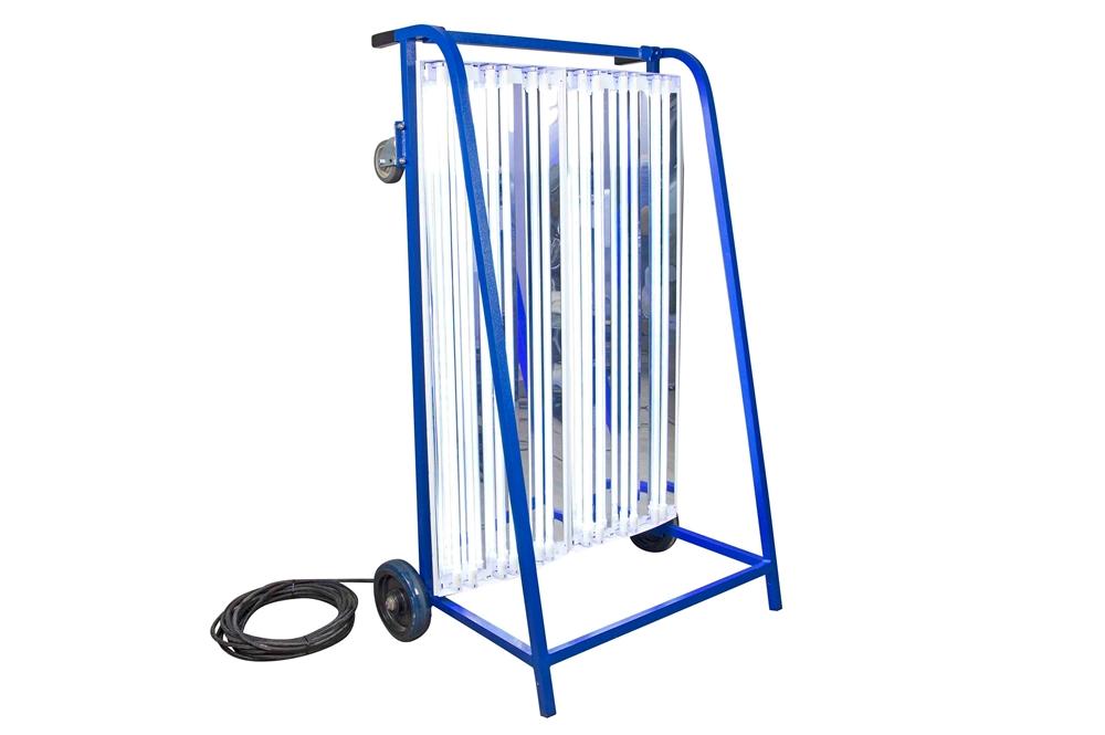 Industrial UV Sanitation Cart - Kills 99% of Viruses - (8) UVC Lamps - 1600 sq. ft. Area - Timer/Motion Sensor - 50' SOOW Cord