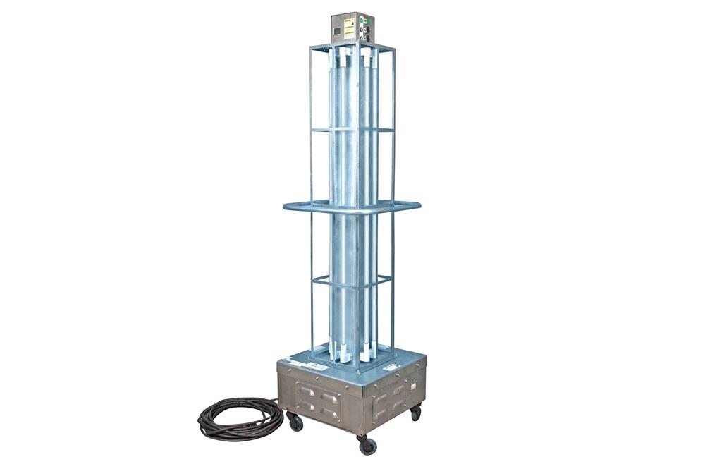 Industrial Portable UV Sanitation Cart - Kills 99% of Viruses - 8000 sq. ft. Area - 304 Stainless Steel - 50' Cord - Digital Timer - Wireless Remote - Hour Meter
