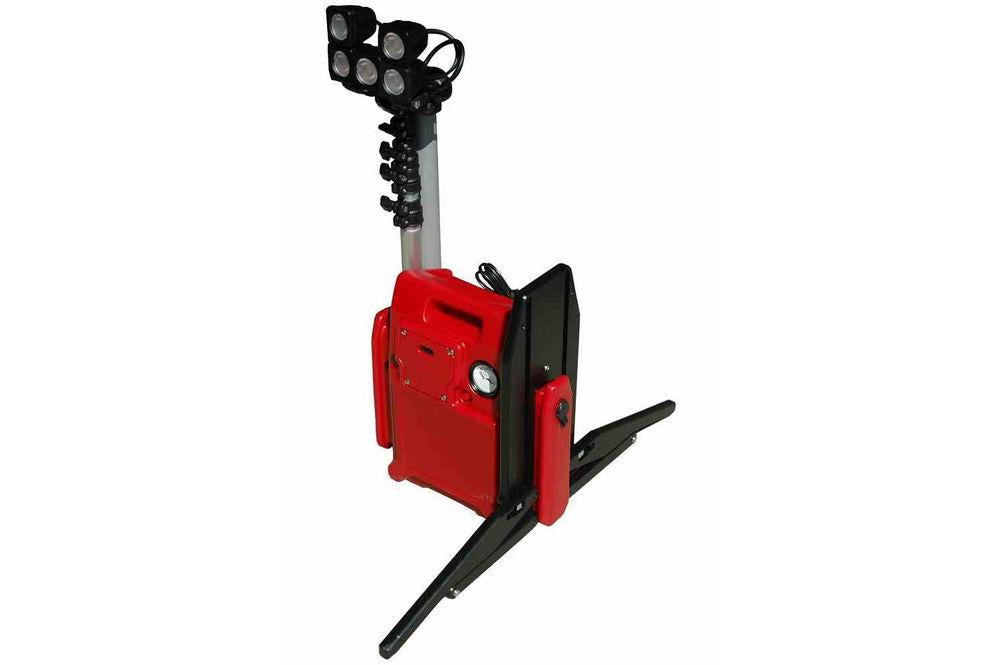 Portable LED Light Tower w/ Telescoping Light Heads - 5 X 3-Watt Infrared LEDs - Rechargeable