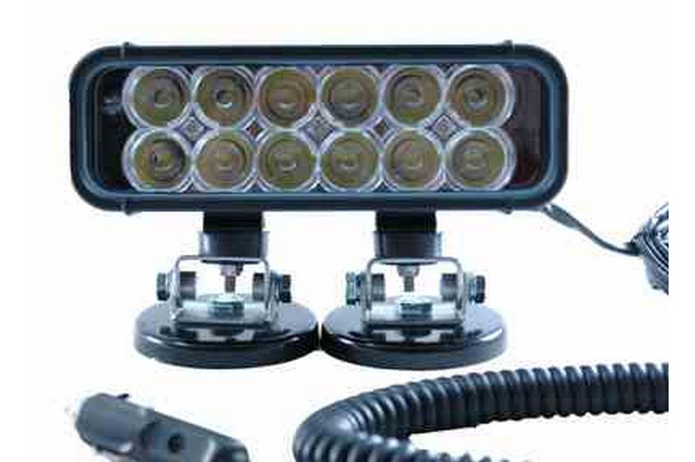 LED Emitter Light - Magnetic Mount - 12 LEDs - 36 Watts - 9-42 VDC - 550'L X 70'W Beam