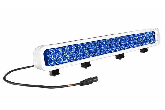 120 Watt LED Light Bar - Blue Light White Housing - 1250'L X 200'W Spot - 9-42VDC - 40 LEDs