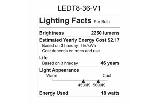 Larson 18 Watt LED Bulb - 3 Foot T8 Lamp - Replacement or Upgrade for Fluorescent Lights