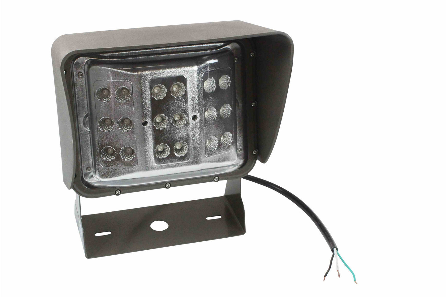Larson 60 Watt Colored LED Wall Pack Light - Wide Flood Beam - U-Bracket Mount - Red, Blue, Green, Amber