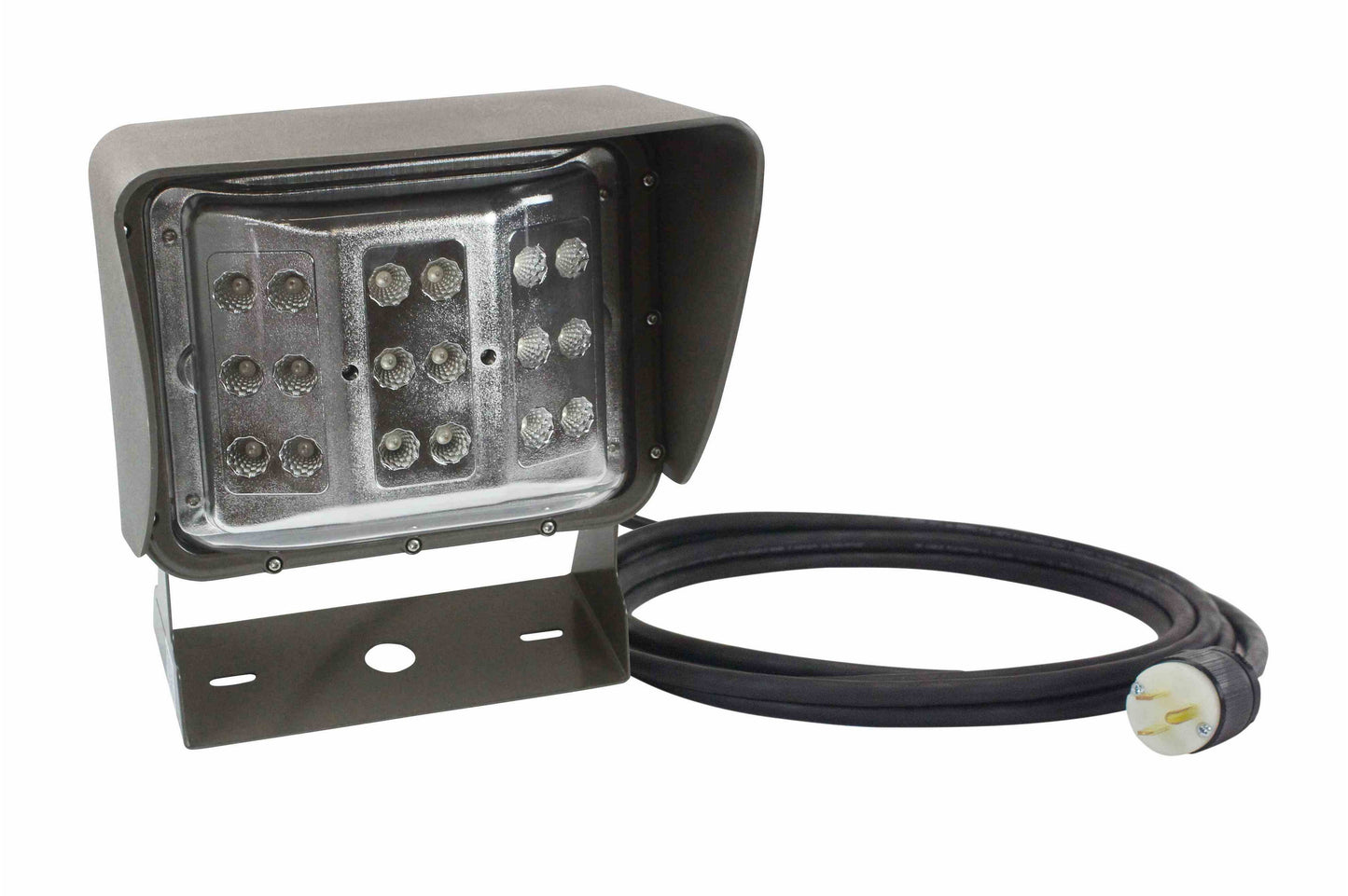 Larson 60 Watt Colored LED Wall Pack Light - Wide Flood Beam - U-Bracket Mount - 55' Cord
