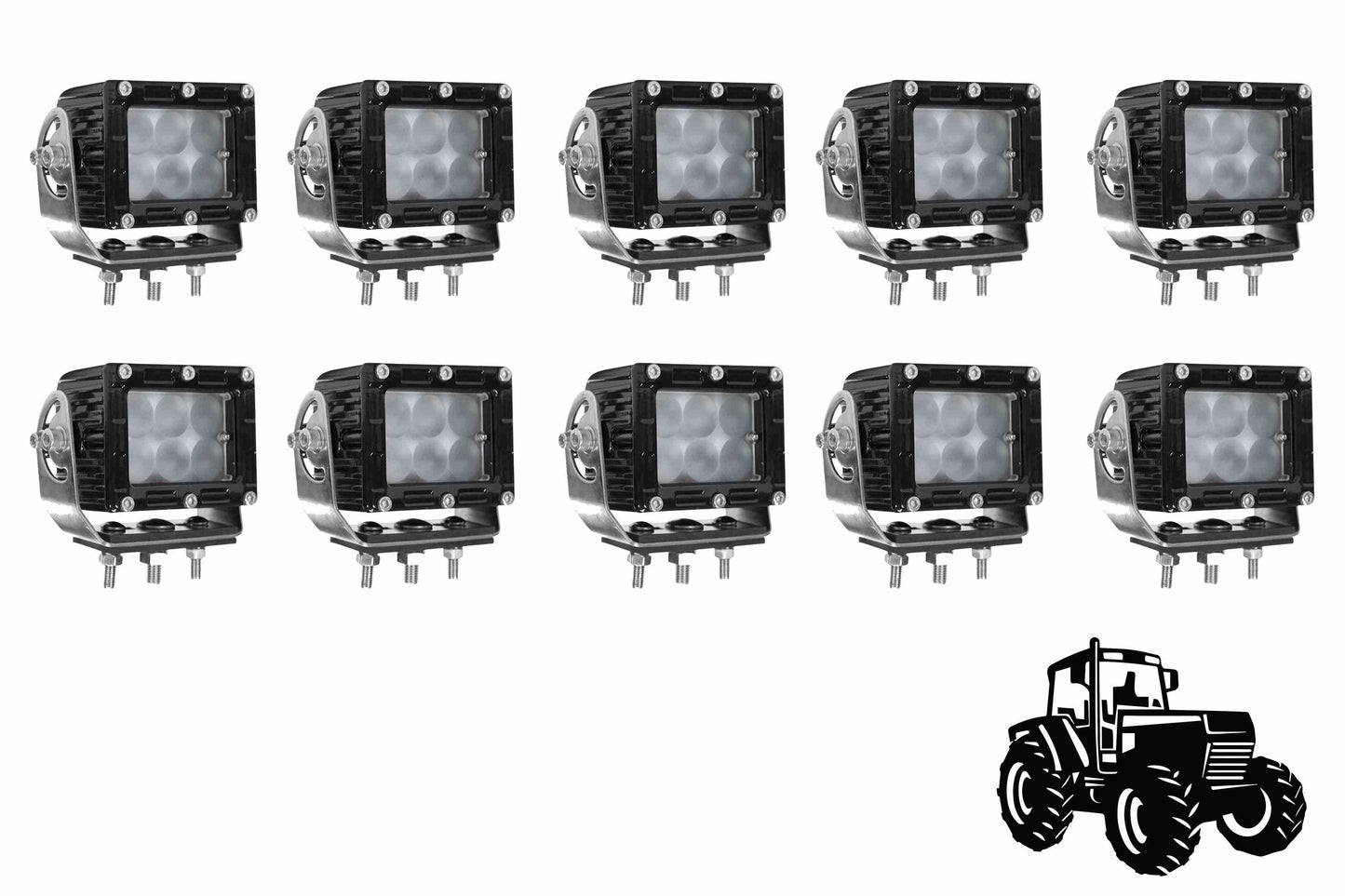 Larson LED Cab Light Upgrade Kit for CAT Challenger 75E Tractors - (10) LEDEQ-3X2-CPR