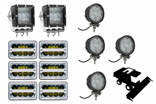 Larson LED Light Package Case IH 2388 Combine - (2) LEDEQ-3X3-CPR - (6) IL-LED-DLR-4X6 - (4) IL-LED-27R