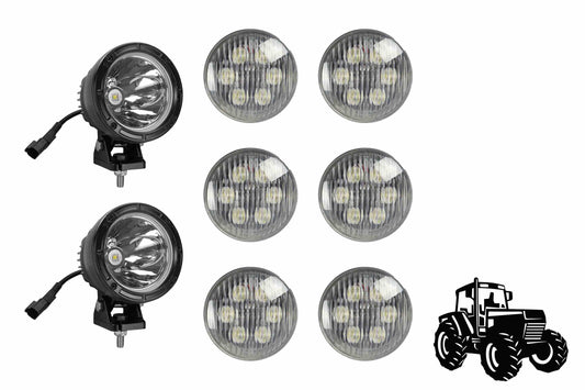 Larson LED Cab Light Upgrade Kit for John Deere 4040 Tractors - (6) LED18W-PAR36 - (2) LED25WRE-CPR