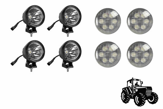 Larson LED Cab Light Upgrade Kit for John Deere 4230 Tractors - (4) LED18W-PAR36 & (4) LED25WRE-CPR Lamps