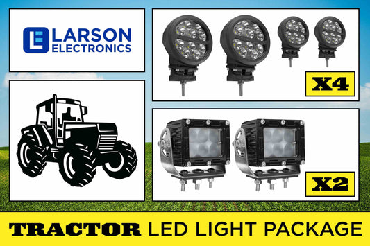 Larson LED Cab Light Upgrade Kit for John Deere 7320 Tractors - (4) LEDLB-10R-CPR - (2) LEDEQ-3X2-CPR