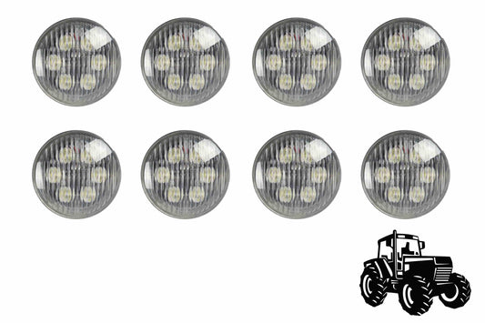 Larson LED Cab Light Upgrade Kit for John Deere 7420 Tractors - (8) LED18W-PAR36 Lamps