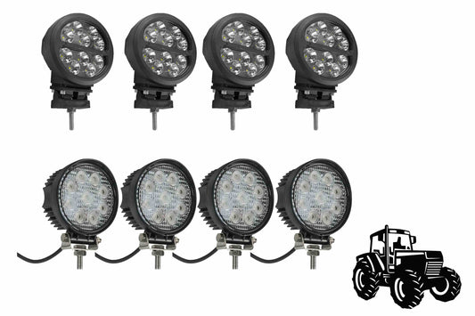 Larson LED Light Package for John Deere 8320 Tractors - (2) LED25WRE-CPR - (4) IL-LED-27R
