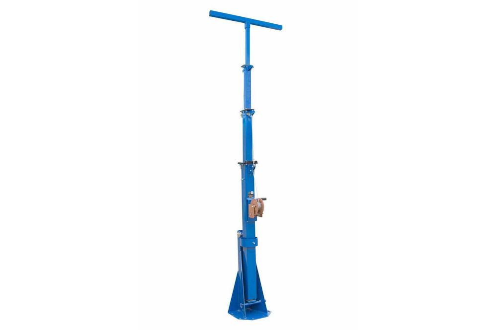 Five Stage 9 Foot Light Mast - Rotating and Telescoping Crank Up Steel Mast