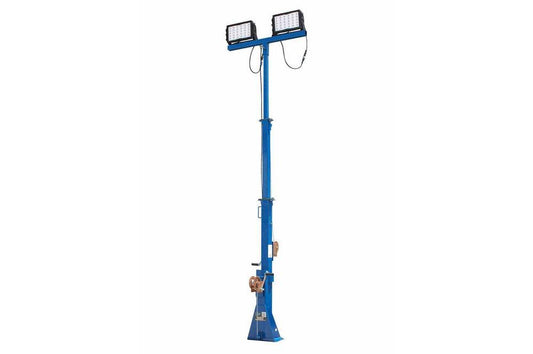 300 Watt High Intensity LED Light Tower - Three Stage Light Mast - Extends up to 15 Feet - 12 Volts