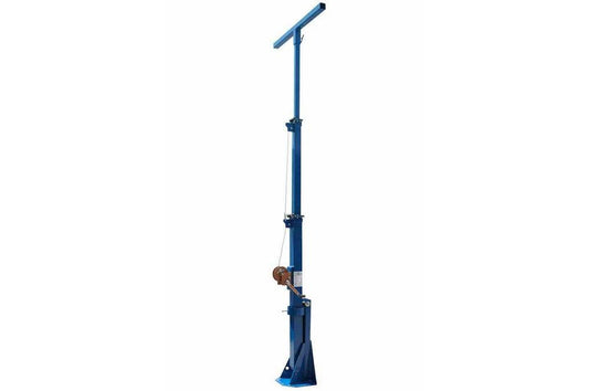 15' 4-Stage Telescoping Mini Light Mast - 6' to 15' Light Boom - Stationary Mast - Powder Coat Finish