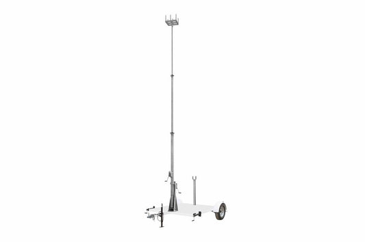 Mobile Communication Tower w/ 4'x4' Trailer - 9' to 20' - (6) Mount Antenna Top - Cell on Wheels