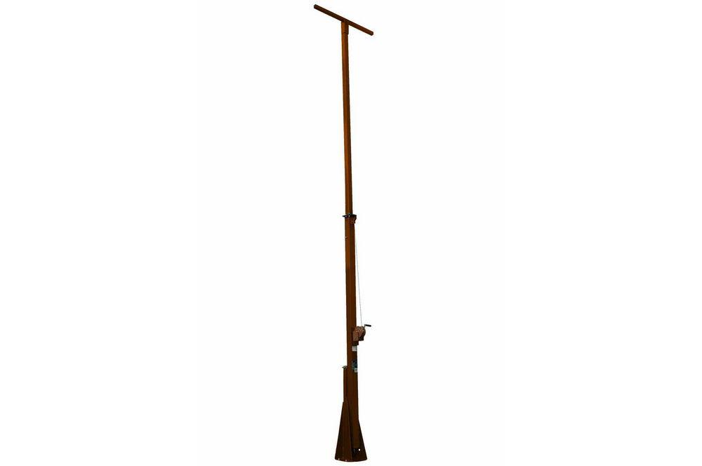 20 Foot Telescoping Light Mast - 12-20' Fold Over Light Tower - 360° Rotating Boom - Orange Coating
