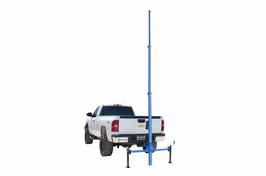 25' Telescoping Light Mast - 12-25' Three Stage Tower - Trailer Hitch Mount - E-Winch, 12V DC - Square Tube Top