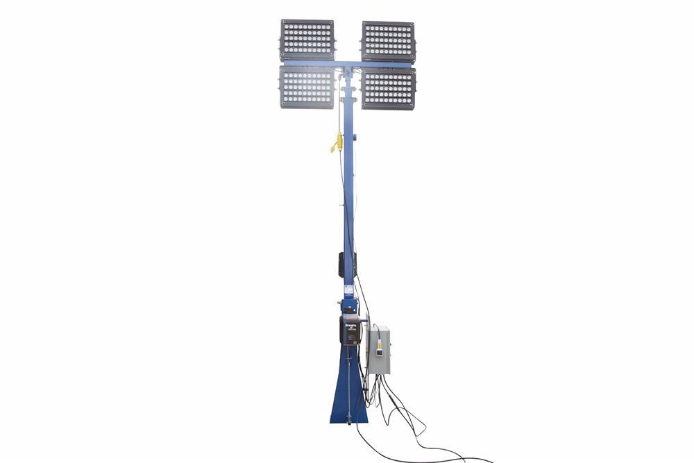 1920 Watt High Intensity LED Light Tower - Three Stage Mast - Extends up to 30 Feet - Electric Winch