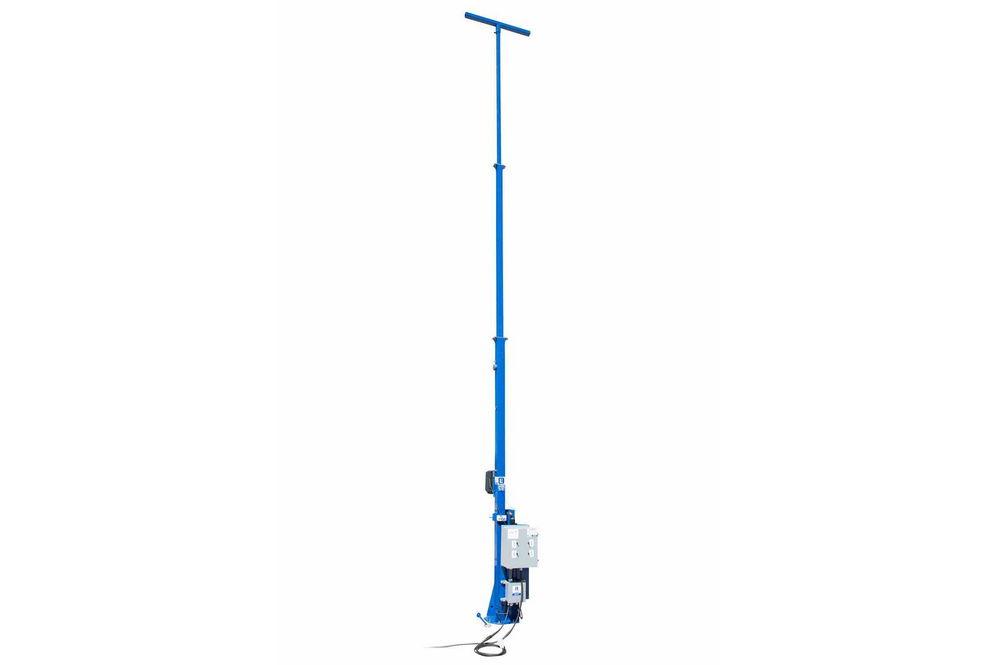 30' Light Mast w/ Electric Winch - Fold Over Light Boom - 3-Stage Light Tower - 300 lb Capacity