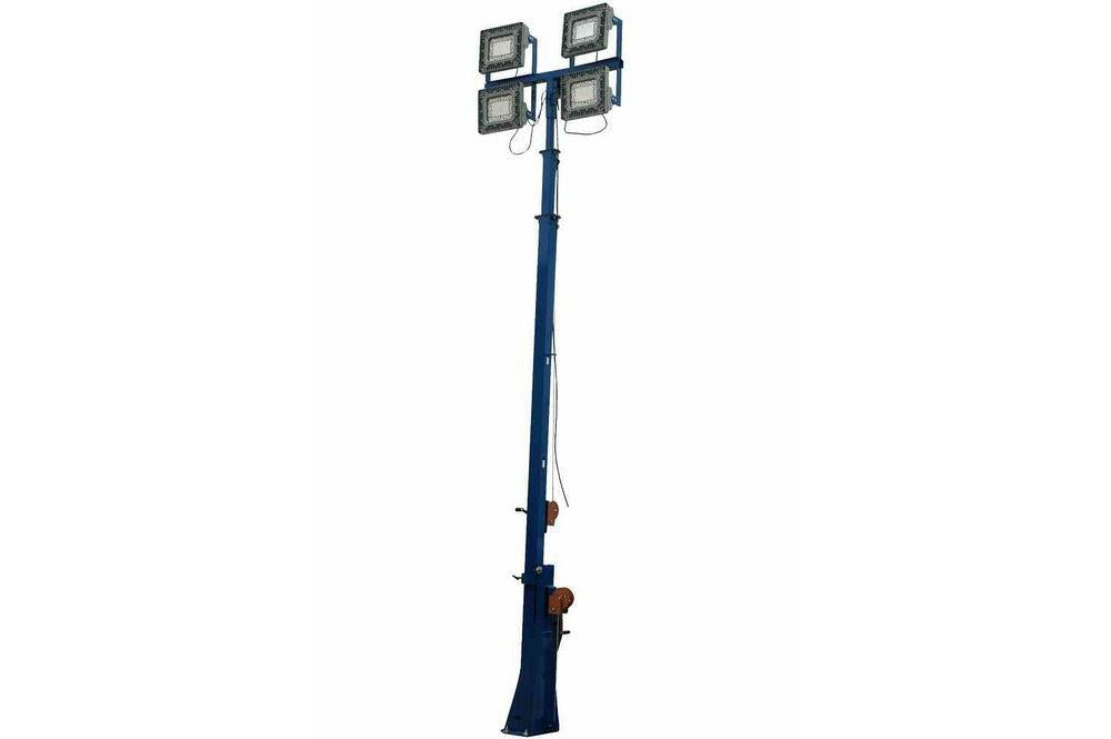 480V 600 Watt LED Hazardous Location 30ft Light Mast - Four C1D2/C2D1 150 Watt LED Lights