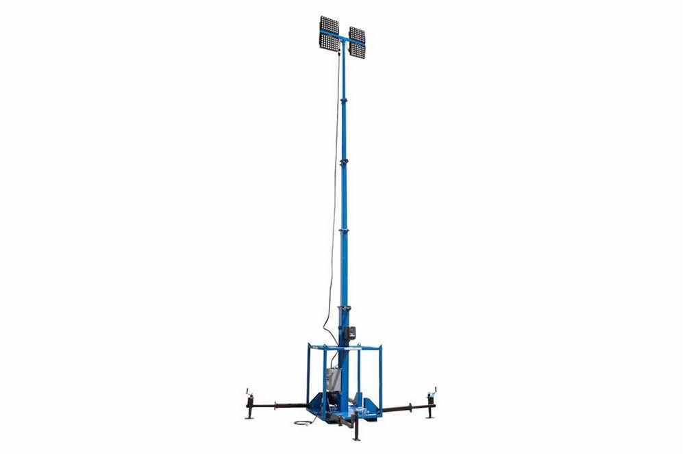 1920 Watt High Intensity LED Light Plant - Skid Mount Five Stage Electric Mast - Extends up to 30ft