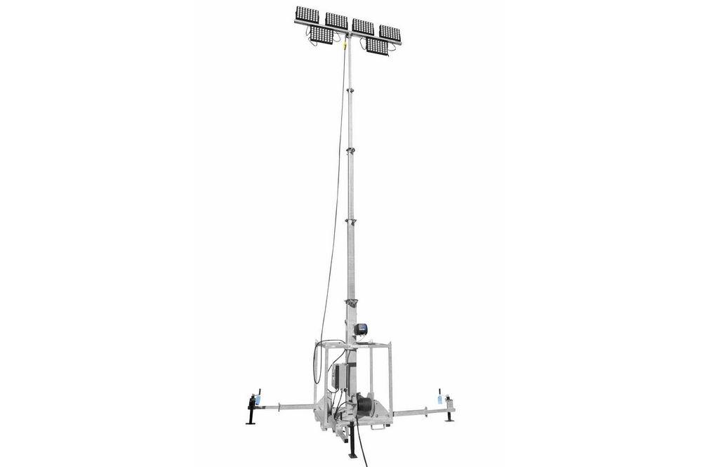 2880W LED Light Plant - 440V Input - 2000LB Skid Mount 5-Stage Electric Mast - Extends up to 30'