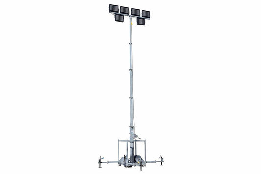 3000W LED Light Plant - 2000LB Skid Mount 5 Stage 30' Mast - Manual Winch - 440V - Day/Night Sensor