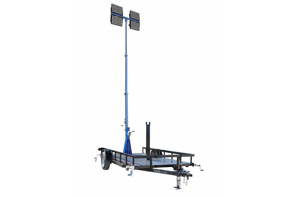 1920W LED 5-Stage Light Tower - 8.75' to 30' Mast - 240,000 Lumens - 10' Trailer - 220-240VAC