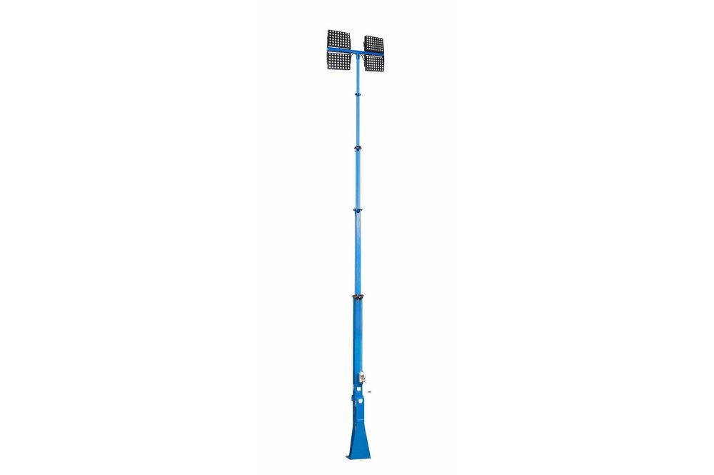 2000W LED Fold Over Light Mast - Five-Stage 9-30' Mast - 270,000 Lumens - Electric Winch